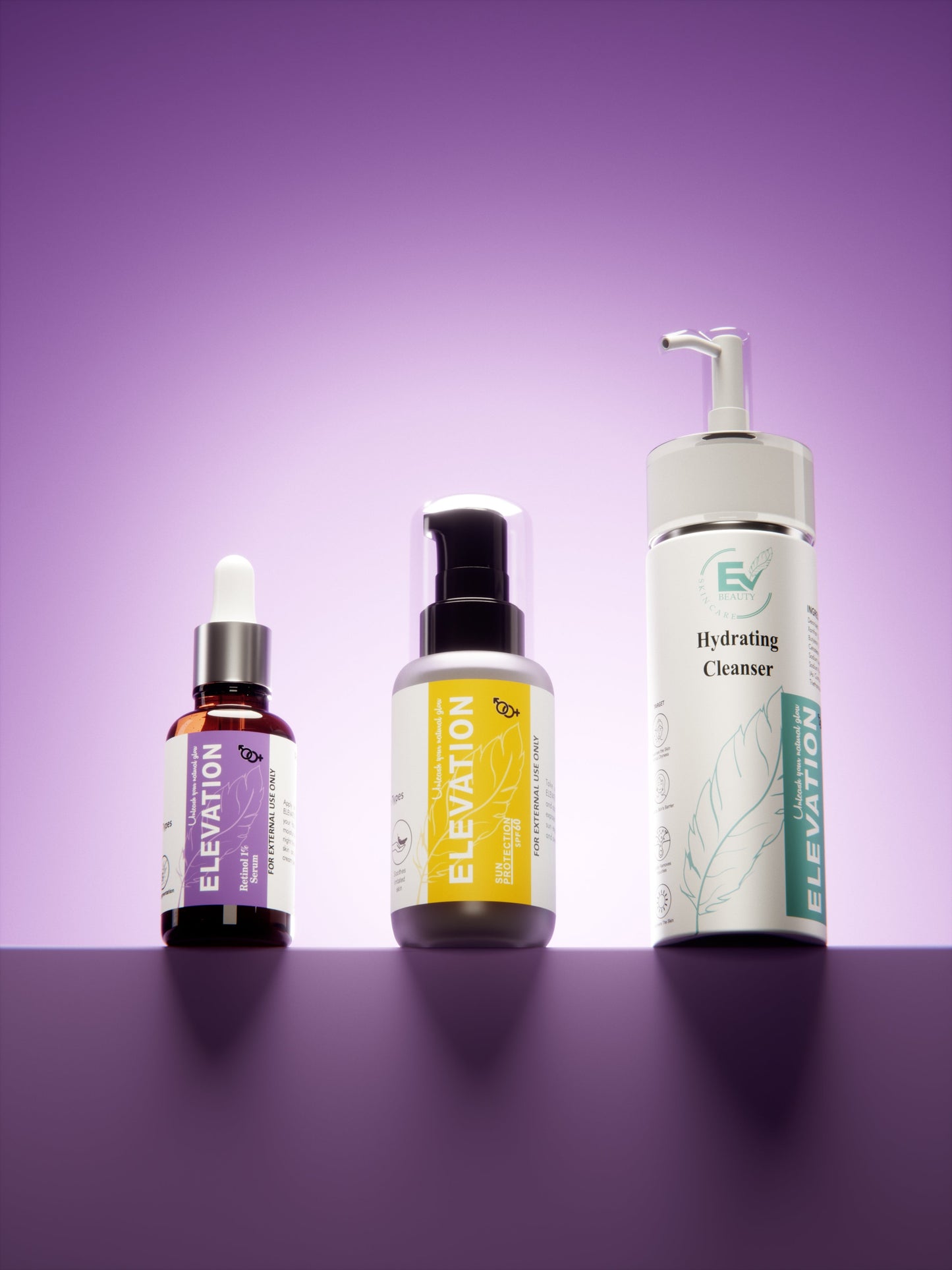 Elevation Beauty Anti Aging Bundle skincare set for fine lines and wrinkles