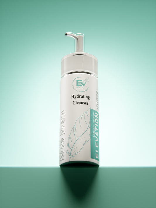 Elevation Beauty Hydrating Cleanser bottle on white background